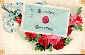 Birthday Greetings With Roses and Swastikas 1910