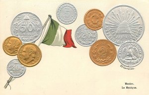 Postcard C-1910 Mexico Coin Numismatic embossed nag TP24-1434