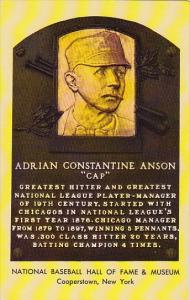 Adrian Constantine Anson Cap Baseball Hall Of Fame & Museum Cooperstown New York