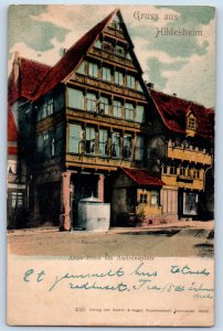 Germany Postcard Old house on Andreasplatz Greetings from Hildesheim c1905