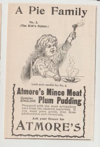 1895 Print Ad Atmore's Mince Meat Plum Pudding, No. 2 The Kid's Sister