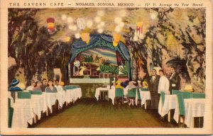 Cavern Cafe Nogales Sonora Mexico Linen Postcard PM WOB Note VTG  