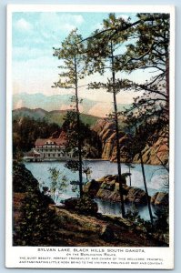 Black Hills South Dakota SD Postcard Sylvan Lake Burlington Route c1940 Vintage