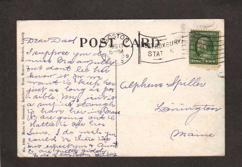 MA  Franklin Park Arch Boston Massachusetts Vintage  Postcard Mass