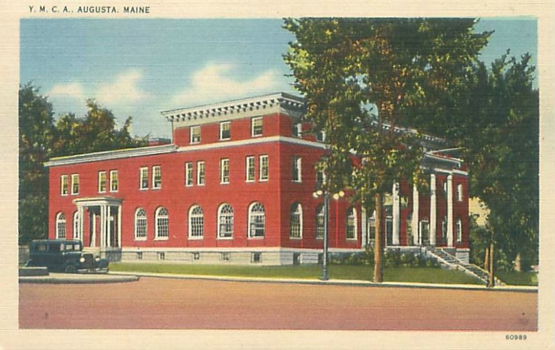 Augusta Maine YMCA Linen Postcard Unused