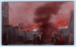 SAN FRANCISCO, CA ~ Earthquake/Fire MONTGOMERY STREET Scene 1906 Postcard