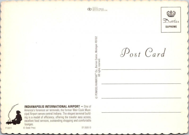 2~4X6 Postcards IN, Indiana INDIANAPOLIS INTERNATIONAL AIRPORT Terminal & Aerial