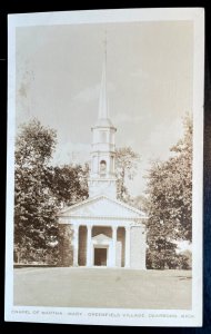 Vintage Postcard 1930's Chapel of Martha Mary, Greenfield Village Dearborn, MI