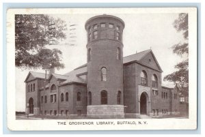 1909 The Grosvenor Library Building Buffalo New York NY Posted Antique Postcard 