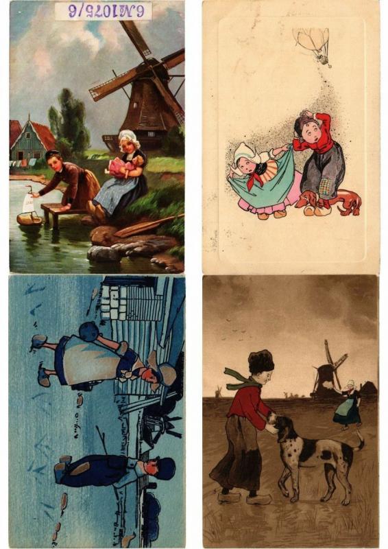 FOLKLORE ARTIST SIGNED ILLUSTRATEUR Mostly DUTCH LITHO 250 CPA (PART I.)