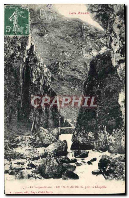 Old Postcard The Valgodemard Les Oules du Diable near the Chapel