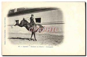 VINTAGE POSTCARD Hippisme Jumping Saumur Horse in Croupade f