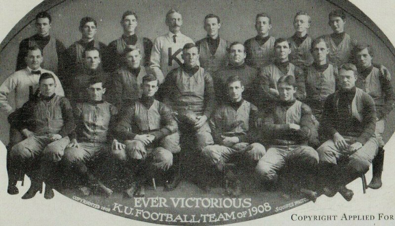 Lawrence KS 1908 UNIVERSITY OF KANSAS Studio Shot FOOTBALL TEAM Jayhawks KU