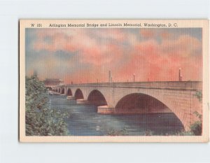 Postcard Arlington Memorial Bridge and Lincoln Memorial, Washington, D. C.
