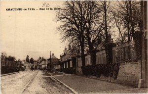 CPA CHAULNES en 1914 - Rue de la Gare (514544)