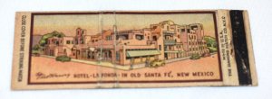 Hotel La Fonda in Old Santa Fe New Mexico Map 20 Strike Matchbook Cover