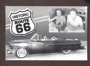 HISTORIC ROUTE 66 1956 FORD POSTCARD