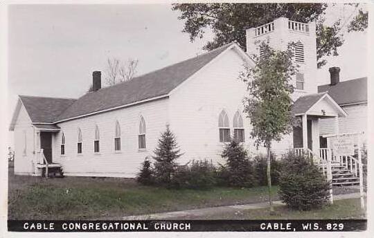 Wisconsin Cable Congregational Church Real Photo RPPC