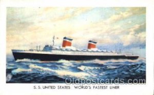 S.S. United States Steamer Ship Unused 