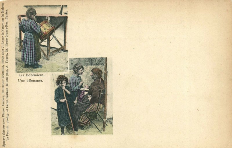 PC CPA GYPSIES, LES BOHÉMIENS, UNE DÉBUTANTE, Vintage Postcard (b24913)