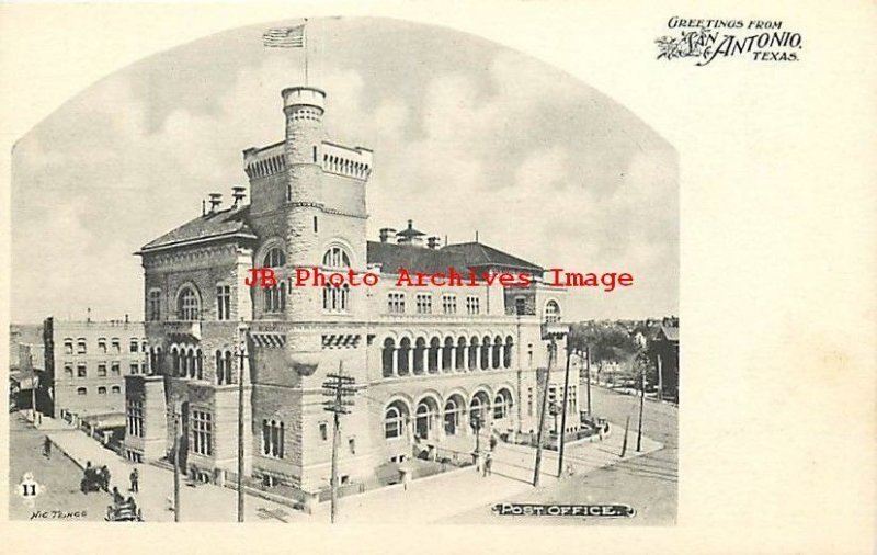 TX, San Antonio, Texas, Post Office Building, Exterior View, Nic Tengg No 11