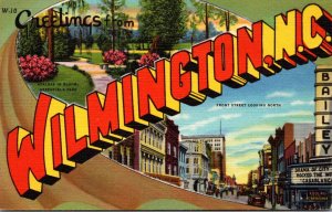 Greetings From Wilmington North Carolina Large Letter Linen Curteich