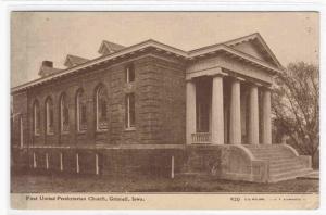 First United Presbyterian Church Grinnell IA  postcard