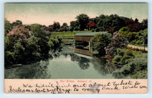 RUTLAND, VT Vermont ~  DORR COVERED BRIDGE 1910  Langsdorf  Postcard