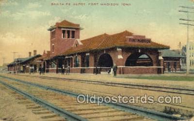 Santa Fe Depot, Fort Madison, IA, Iowa, USA Train Railroad Station Depot Post...