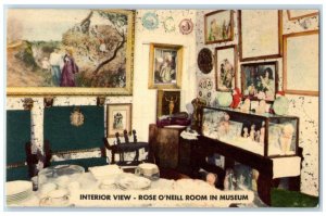 c1940 Interior View Rose O'Neill Room Museum Memorial Missouri Vintage Postcard