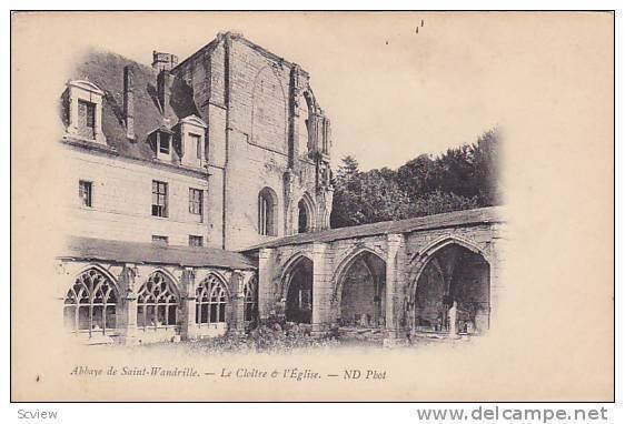 Le Cloitre & l'Eglise, Abbaye De Sainte-Wandrille (Seine Maritime), France, 1...
