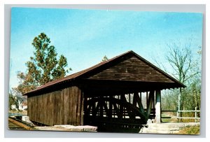 Vintage 1960's Postcard Covered Bridge Duck Creek Aqueduct Franklin County IN