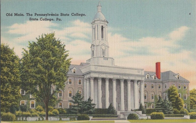 Postcard Old Main Penn State College State College PA