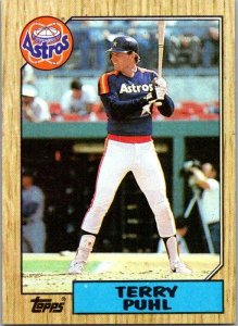 1987 Topps Baseball Card Terry Puhl Houston Astros sk3369