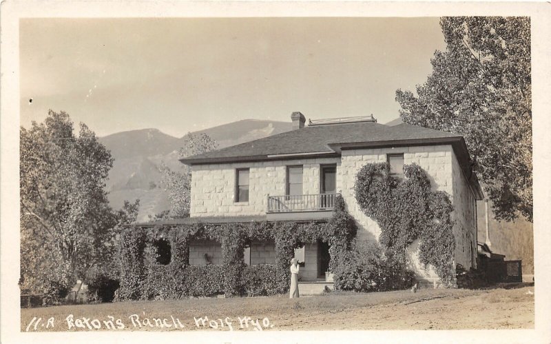 F36/ Wolf Wyoming Postcard RPPC c1910 Eaton's Ranch House