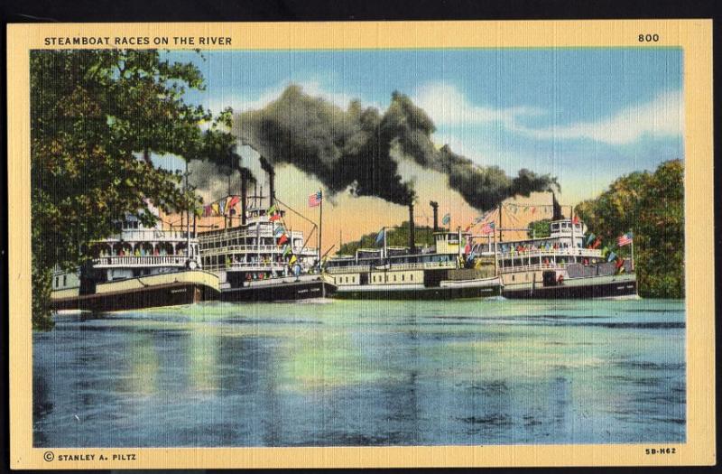 California ~ Steamboat Races on the Sacramento and San Joaquin Rivers - LINEN