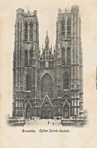 BRUXELLES BELGIUM~L'EGLISE SAINTE-GUDULE~1900s PHOTO POSTCARD