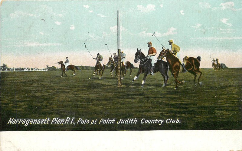 1912 Postcard; Point Judith at Polo Club, Narragansett Pier RI Washington County