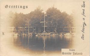 Sandy Island New Hampshire~Buena Vista YMCA Camp @ Lake Winnipesaukee~1905 RPPC