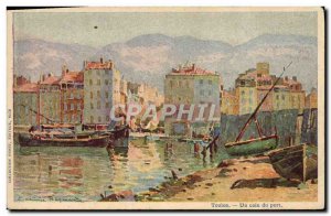 Old Postcard Fantasy Illustrator Toulon A corner of the port Boats Casimir Ra...