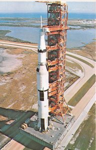 NASA John F. Kennedy Space Center 1960s Postcard Apollo 16 on Launcher