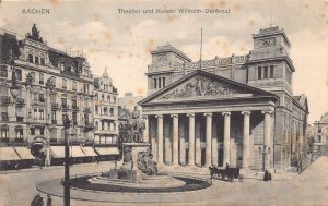 A043 Germany 1906 Aachen Theatre Kaiser Wilhelm monument vintage postcard