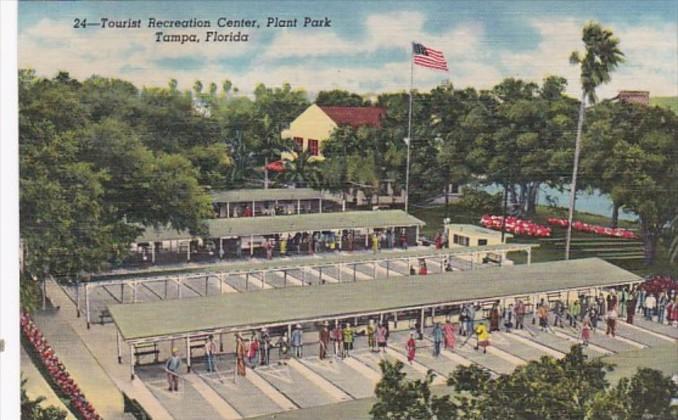 Florida Tampa Shuffleboard Courts Tourist Recreation Center Plant Park Curteich