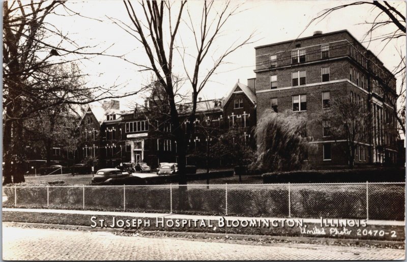 St Joseph Hospital Bloomington Illinois Vintage RPPC C100