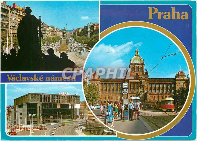 Postcard Modern Praha Vaclavske namesti