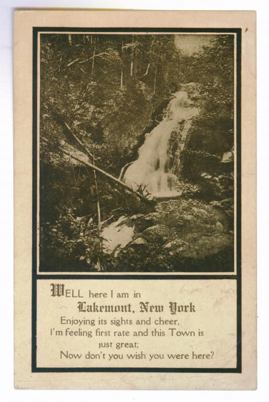 Starkey to Fort Edward, New York 1912 PPC, Lakemont Poem