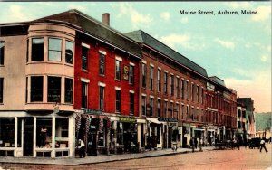 Auburn, ME Maine  MAIN STREET SCENE  West M Dunn~Bean Bros  ca1910's Postcard