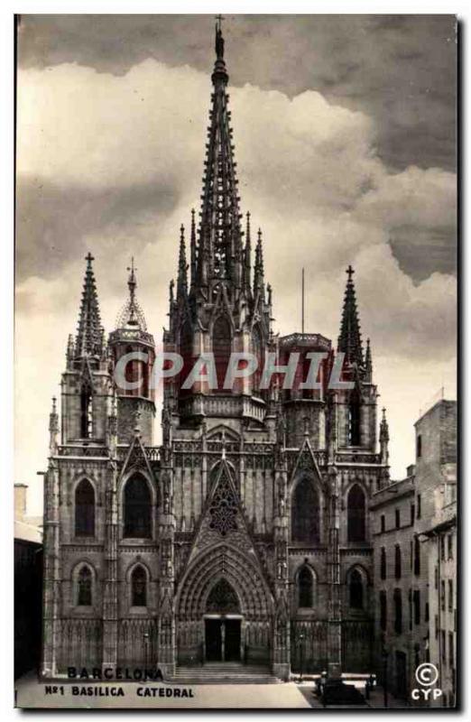 Spain Spain Espana Barcelona Old Postcard Basilica Catedral