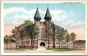 Warren Pennsylvania, Main Gate Entrance, Highschool Building, Vintage Postcard