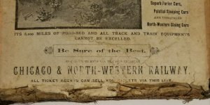Chicago & North-Western Railway Advertisement on Music Book Cover c1900 D10005